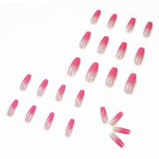 Berry Color Gradient Long Ballet Wear Finished Nail Beauty Fake Nails - Angel's Dream