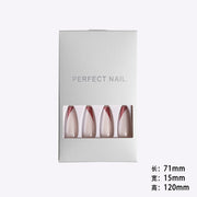 Wearing Nails, Rose Gold And Beveled Edge French Manicure, Long Ballet Nails, Fake Nails, Finished Products, Boxed - Angel's Dream