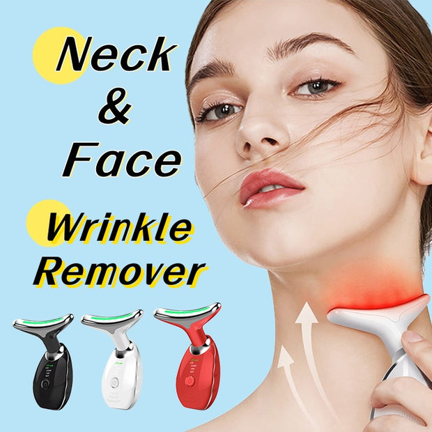 Neck Face Beauty Device Colorful LED Photon Therapy Skin Tighten Reduce Double Chin Anti Wrinkle Remove Lifting Massager - Angel's Dream