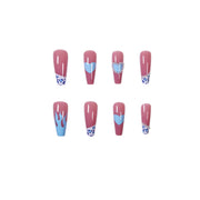 Ice-permeable Hot Girl Blue Flame Nail Stickers Fake Nails Removable Nail Tip Wear Finished Nail Beauty - Angel's Dream