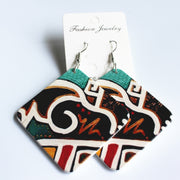 Vintage wooden square earrings - Angel's Dream