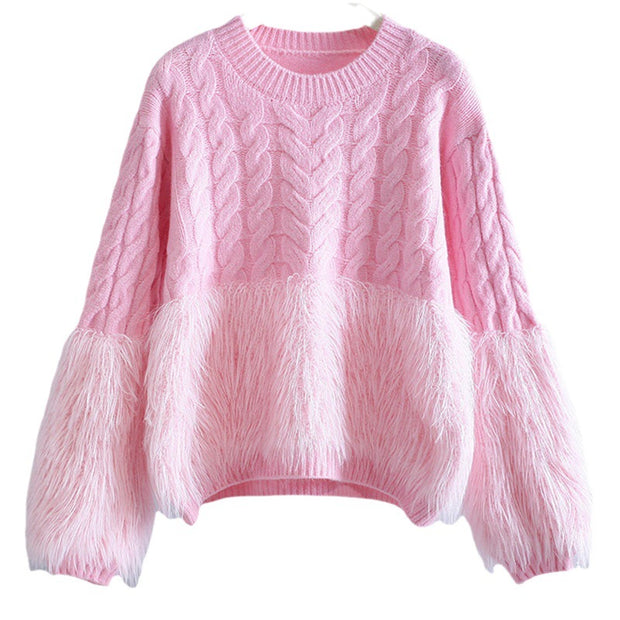 Cable-knit Sweater Women's Design Sense Loose - Angel's Dream