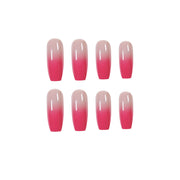 Berry Color Gradient Long Ballet Wear Finished Nail Beauty Fake Nails - Angel's Dream