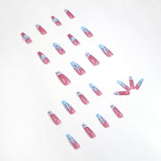 Ice-permeable Hot Girl Blue Flame Nail Stickers Fake Nails Removable Nail Tip Wear Finished Nail Beauty - Angel's Dream