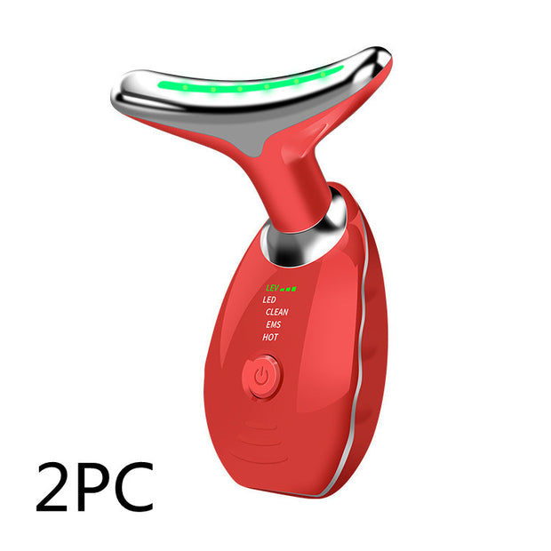 Neck Face Beauty Device Colorful LED Photon Therapy Skin Tighten Reduce Double Chin Anti Wrinkle Remove Lifting Massager - Angel's Dream