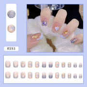 Nude Short Square Wear Fake Nails - Angel's Dream