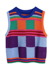 Knitted Contrast Color Crop Tank Top and Shorts - Angel's Dream