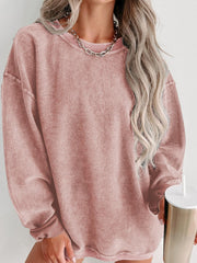 Round Neck Dropped Shoulder Sweatshirt - Angel's Dream