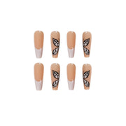 White French Butterfly Fake Nails Press On Nail Nail Stickers Nail Shaped Piece Wear Finished Nail Beauty - Angel's Dream