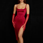 Satin Bodycon Dress - Angel's Dream