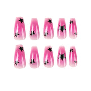 Wear Nail Sweet Cool Ice Transparent Purple Fake Nails Black - Angel's Dream