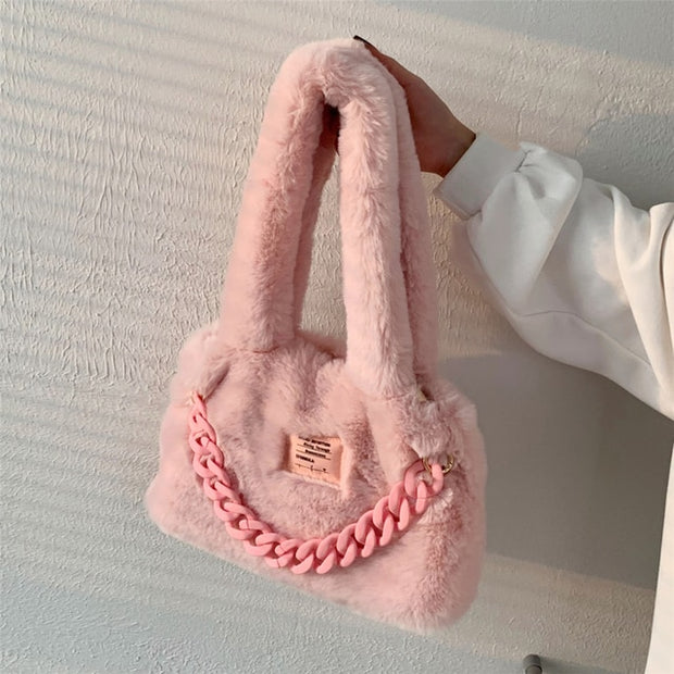 Fluffy Faux Fur Soft Shoulder Bags - Angel's Dream