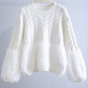 Cable-knit Sweater Women's Design Sense Loose - Angel's Dream