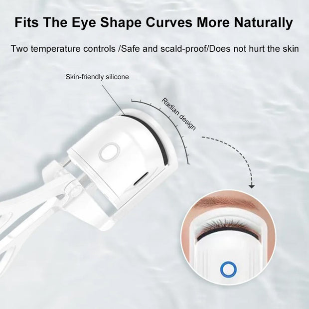 Eyelash Curler Portable Electric Heated Comb Eye Lash Long Lasting Eyelashes Curls Thermal Eyelash Curler Makeup Tools Heated Eyelash Curlers,Rechargeable Electric Eyelash Curler,Handheld Eyelash Heat - Angel's Dream