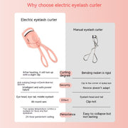 Eyelash Curler Portable Electric Heated Comb Eye Lash Long Lasting Eyelashes Curls Thermal Eyelash Curler Makeup Tools Heated Eyelash Curlers,Rechargeable Electric Eyelash Curler,Handheld Eyelash Heat - Angel's Dream