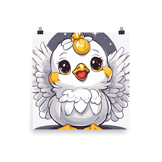 Cute Angel Chicken Poster - Angel's Dream