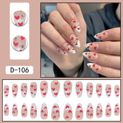 French Water Drop Manicure Rhinestones Wear Nails - Angel's Dream