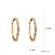 Shiny Screw Crystal Round Hoop Earrings - Angel's Dream