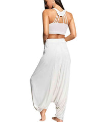 Tied Mid Waist Long Harem Pants - Angel's Dream