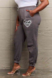 Simply Love Simply Love Full Size Drawstring Heart Graphic Long Sweatpants - Angel's Dream