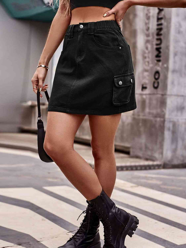 Denim Mini Skirt with Pockets - Angel's Dream