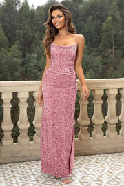 Sequin Backless Split Maxi Dress - Angel's Dream