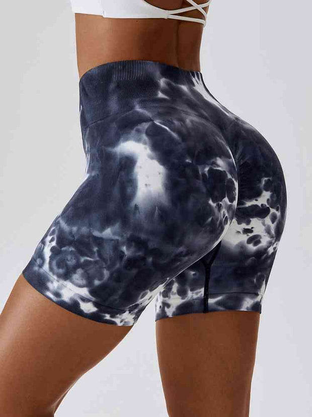 Tie Dye Wide Waistband Slim Fit Sports Shorts - Angel's Dream