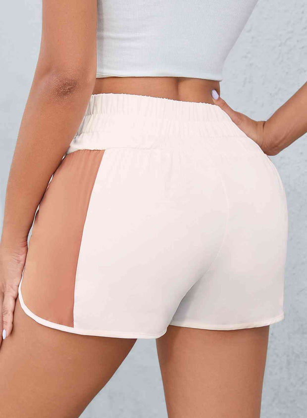 Color Block Wide Waistband Shorts - Angel's Dream