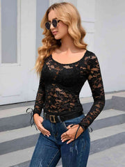 Lace Long Sleeve Cropped Top - Angel's Dream