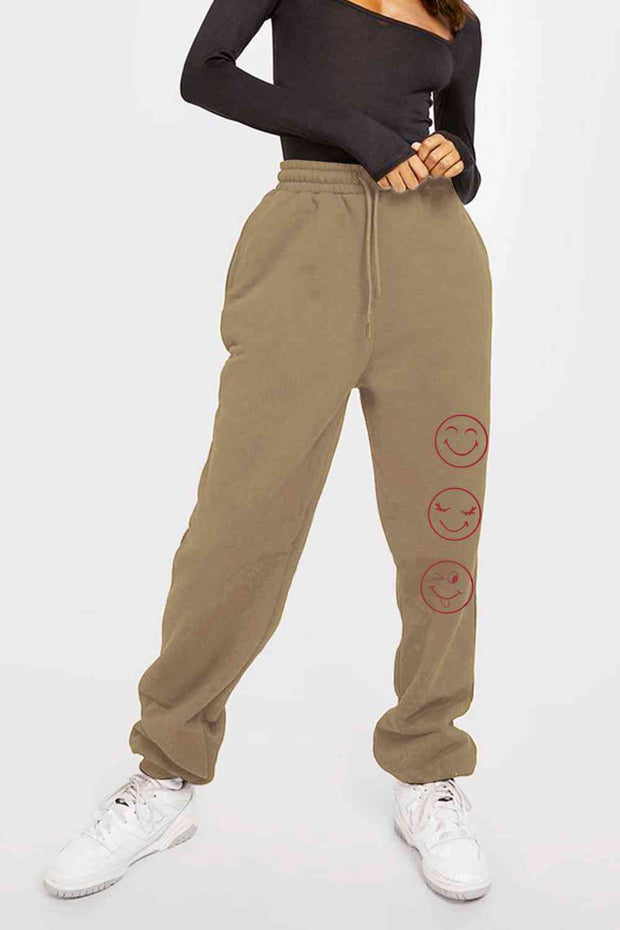 Simply Love Full Size Emoji Graphic Sweatpants - Angel's Dream