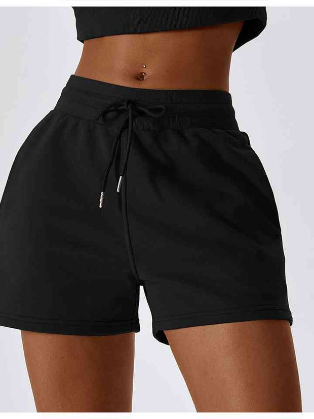 Drawstring Smocked Waist Sports Shorts - Angel's Dream