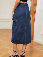 Button Down Denim Skirt - Angel's Dream