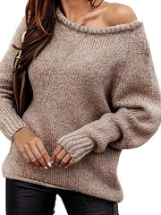 One Shoulder Long Sleeve Sweater - Angel's Dream