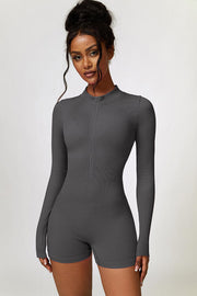 Half Zip Long Sleeve Active Romper - Angel's Dream