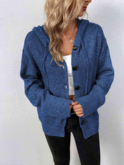 Button-Down Long Sleeve Hooded Sweater - Angel's Dream