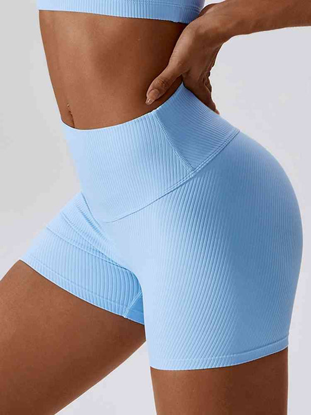 Wide Waistband Slim Fit Sports Shorts - Angel's Dream