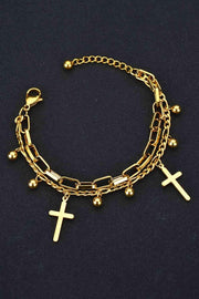 Cross Layered Stainless Steel Bracelet - Angel's Dream