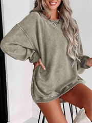 Round Neck Dropped Shoulder Sweatshirt - Angel's Dream