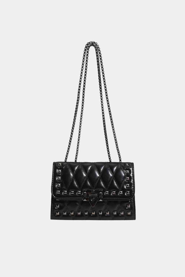 Studded PU Leather Crossbody Bag - Angel's Dream