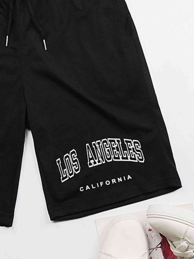 LOS ANGELES CALIFORNIA Graphic Drawstring Shorts - Angel's Dream