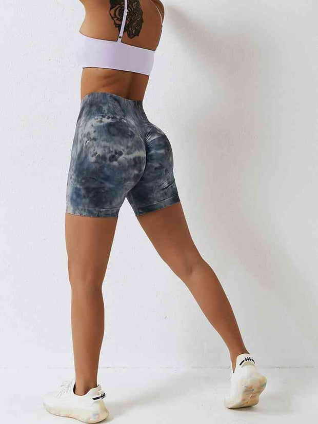 Tie Dye Wide Waistband Slim Fit Sports Shorts - Angel's Dream