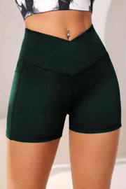 Wide Waistband Active Shorts with Pocket - Angel's Dream