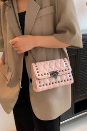 Studded PU Leather Crossbody Bag - Angel's Dream