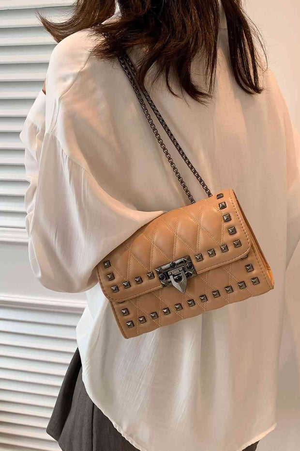 Studded PU Leather Crossbody Bag - Angel's Dream