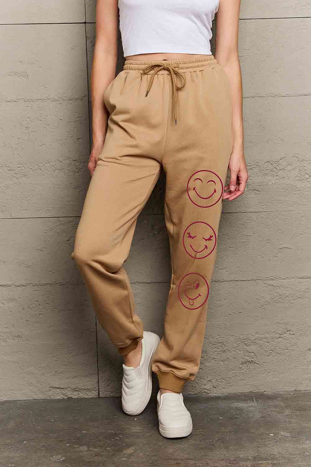 Simply Love Full Size Emoji Graphic Sweatpants - Angel's Dream