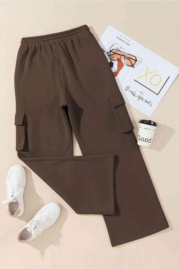 Drawstring Straight Pants with Pockets - Angel's Dream