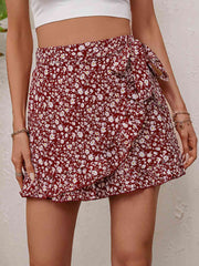 Printed Tie Waist Shorts - Angel's Dream