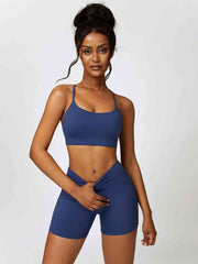 Sport Bra and Wide Waistband Shorts Set - Angel's Dream