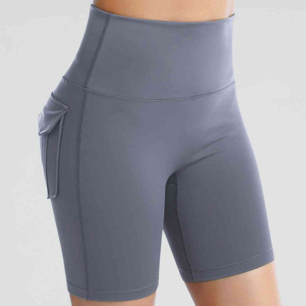 Wide Waistband Sports Shorts With Pockets - Angel's Dream