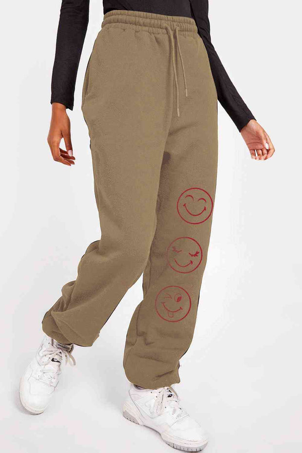 Simply Love Full Size Emoji Graphic Sweatpants - Angel's Dream